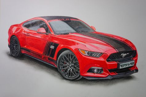 Ford Mustang Gt Drawing, Mustang Gt Drawing, Mustang Car Drawing, Eric Preston, Ford Mustang Drawing, Draw Color Pencil, Mustang Drawing, Car Drawing Pencil, Ford Mustang Classic