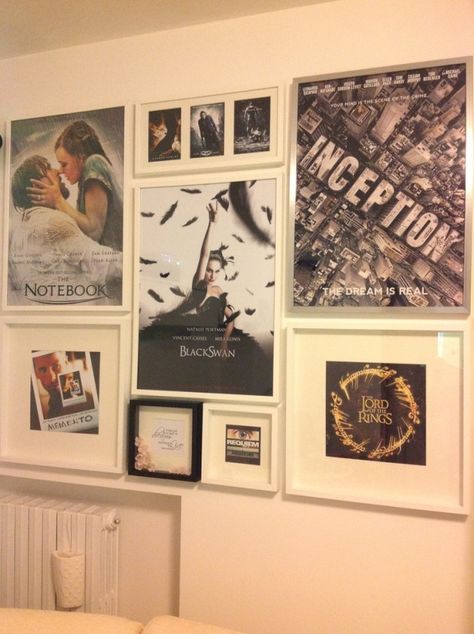 Framed Movie Posters On Wall, Movie Posters In Room, Movie Poster Room Decor Aesthetic, Movie Poster Gallery Wall, Movie Posters On Wall, Movie Posters On Wall Bedroom, Framed Posters On Wall, Movie Poster Bedroom, Poster Wall Ideas