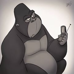 No shoes. No shirt. No service. It's not easy being a gorilla with a flip phone. #gorilla #flipphone #noservice Cartoon Drawing Reference, Gorilla Illustration, Crocodile Cartoon, Monkey Drawing, Disney Character Drawings, Animal Caricature, Character Drawings, Animal Drawing, Flip Phone