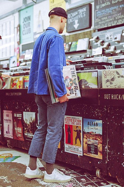 Record Shop Photoshoot Men, Record Photoshoot, Vinyl Photoshoot, Record Store Photoshoot Men, Record Store Senior Pictures, Record Store Photo Shoot, Record Shop Photoshoot, Vinyl Record, Record Store Portrait