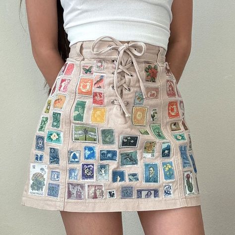 Upcycle Skirt, Sewing Upcycling, Upcycled Thrift, Upcycled Skirt, Reworked Clothing, Second Account, Handmade Sewing, Upcycled Fashion, Skirt Leather