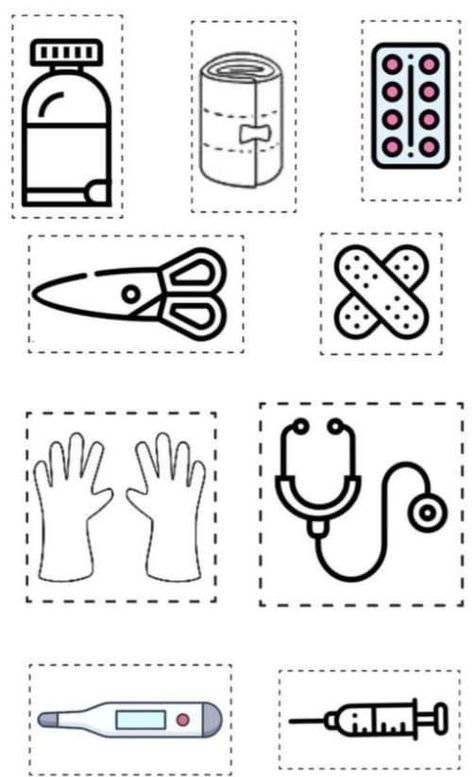 Doctors Kit Preschool Craft, Doctor And Nurse Crafts For Preschool, Doctor Bag Craft Preschool, Doctor Kit Craft Preschool, Doctor Art For Toddlers, Preschool Doctor Crafts, Doctor Worksheets Preschool, Doctor Community Helper Activities, Doctor Crafts For Toddlers