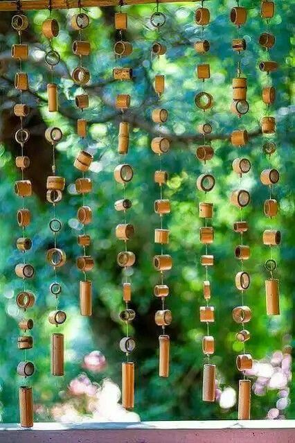 Bamboo Design Ideas, Bamboo Furniture Diy, Bamboo Ideas, Diy Bamboo, Bamboo Diy, Bamboo Wind Chimes, Bamboo Structure, Garden Art Ideas, Bamboo Decor