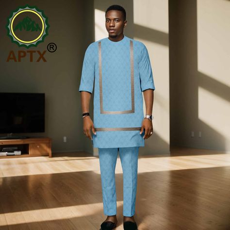 African Men Suits Dashiki Bazin Riche Attire Embroidery Shirt Pants Set Traditional Wedding Party Dress 2416091 - AliExpress 200000532 African Bazin, Dashiki For Men, African Wedding Attire, Latest African Men Fashion, African Attire For Men, Embroidery Shirt, Dress Suits For Men, Shirt Pant Set, Wedding Party Dress