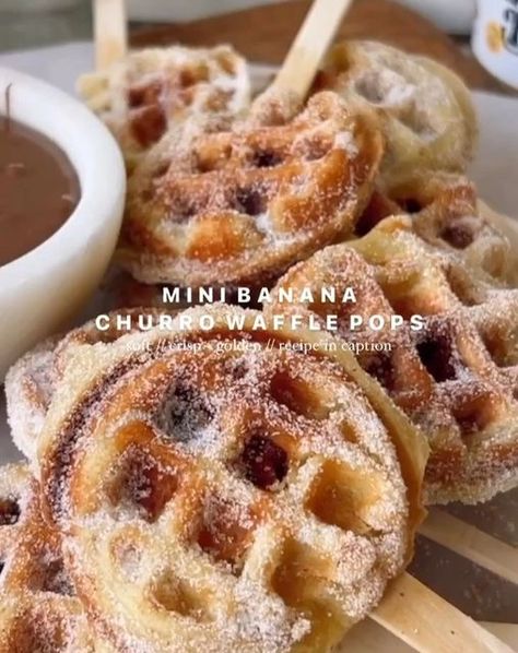 Daily Recipes | Food on Instagram Churro Waffles, Granola Butter, Waffle Pops, Vanilla Granola, Waffle Maker Recipes, Food Recepie, Waffle Recipes, Recipe Details, Easy Baking Recipes