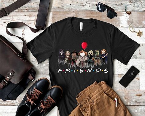 Friends Halloween Shirt Horror Squad Shirt Halloween Horror | Etsy Horror Movie Killers, Scary Movie Shirts, Movie Killers, Halloween Horror Movies, Horse And Buggy, Halloween T Shirts, Squad Shirt, Movie Shirts, Fathers Day Shirts