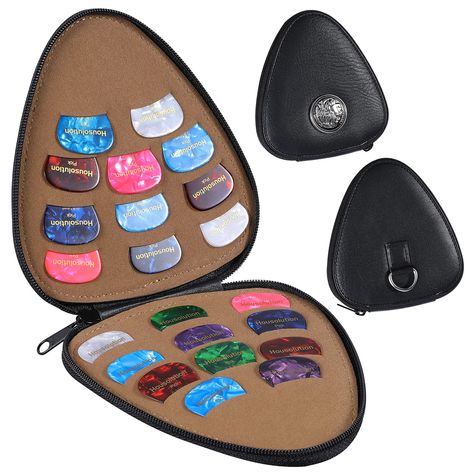 Housolution Guitar Picks Holder Case with 22 Pcs Guitar Picks (6 Thickness), PU Leather Guitar Plectrums Bag for Acoustic Electric Guitar, Variety Pack Picks Storage Box Pouch for Guitar Player, Black : Amazon.ca: Musical Instruments, Stage & Studio Electric Guitar Case, Ringed Notebook, Pick Holder, Really Cute Puppies, Guitar Pics, Box Pouch, Guitar Lovers, Guitar Case, Studio Room