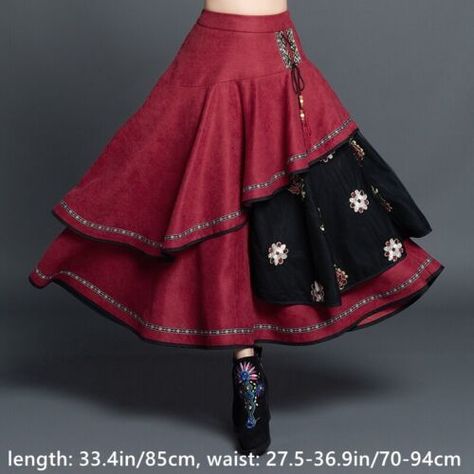 Winter Long Skirt, Long Skirt Winter, Skirt Asymmetrical, Long Jean Skirt, Save Outfits, Embroidery Floral, Embroidered Skirt, Ethnic Style, Skirt Design