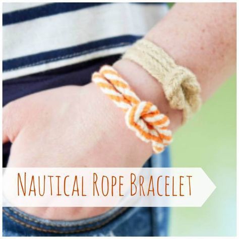 ropebracelet Rope Bracelet Tutorial, Rope Bracelets Tutorial, Rope Bracelets Diy, Tutorial Jewelry Making, Nautical Knots, Fun Bracelet, Cheap Crafts, Nautical Rope, Make Your Own Jewelry