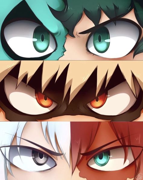 Kacchan. Shoto. Deku. Deku And Kacchan Drawing, Bakugo Eyes Drawing, Deku Drawing Pencil, Deku Painting, Deku Eyes Drawing, Deku Eyes, Hero Poster, Flower Painting Canvas, Buko No Hero Academia