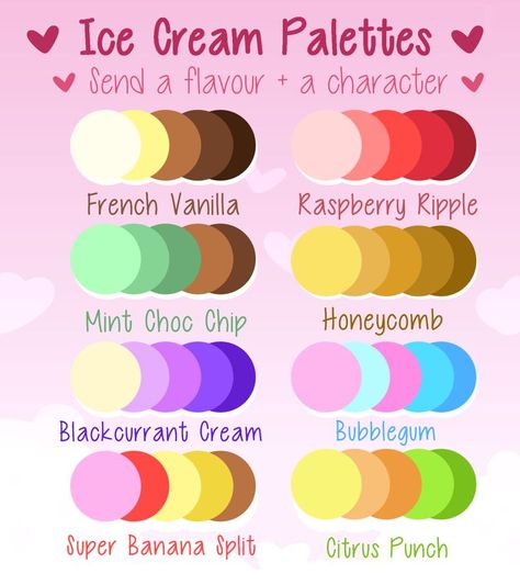 Pretty Color Combos, Ice Cream Palette, Drawing Color Palette, Good Color Combos, Cream Palette, Hiasan Bilik Tidur, Arte Doodle, Pola Manik, 귀여운 음식 그림