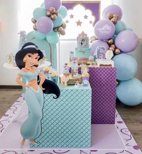 Disney Princess Birthday Party Cake, Jasmine Cake, Princess Jasmine Party, Aladdin Birthday Party, Princess Jasmine Birthday Party, Aladdin Party, Princess Jasmine Birthday, 5th Birthday Girls, Jasmine Party