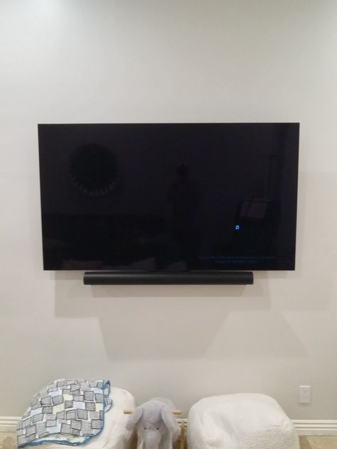 Television installed on the wall with a Sonos arc bar for impressive sound performance and a great look to the kids game room. Mounted Tv And Sound Bar, Sonos Arc, Kids Game Room, Tv Mounting, Kids Game, Wall Mounted Tv, Mounted Tv, Wall Mounting, Sound Bar