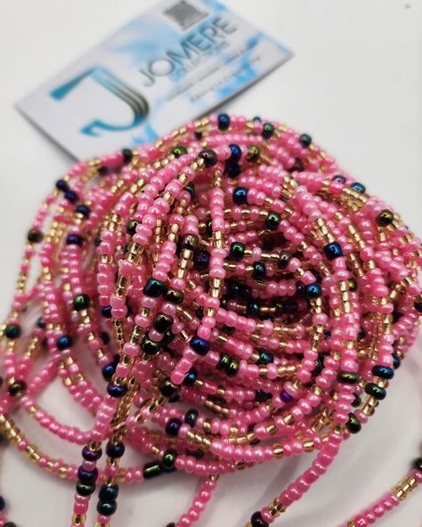 Adorn your waist with this pink beauty 💗 💕 @ jomerecollection.com #waistbeadforweightloss #waistbeadsinhouston #mothersday #bodygoals #waistbeads Gold Waist Beads, Iridescent Black, Bracelet Keychains, Intention Setting, Body Awareness, Waist Beads, Feel Beautiful, Natural Curves, Body Size