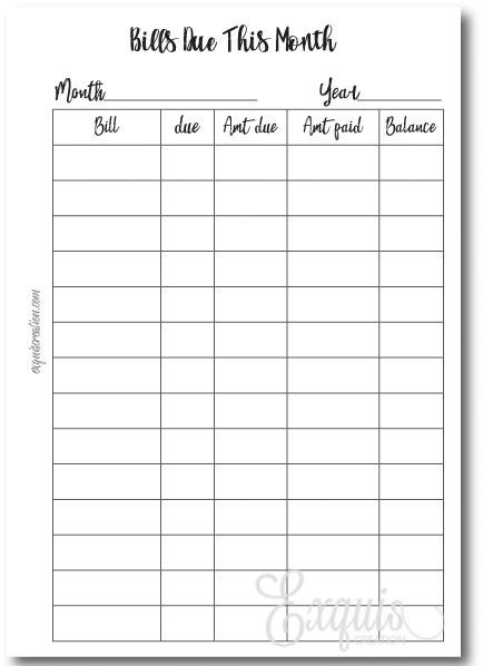 Monthly Bill Payment Log, Bill Planner, Saving Plan, Financial Budget, Monthly Bill, Bill Tracker, Money Saving Plan, Budget Saving, Organization Printables