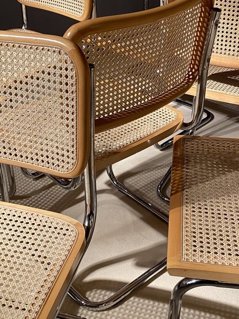 Knoll Cesca Chair, Cesca Chair Dining Room, Marcel Breuer Cesca Chair, Style Sourcebook, Breuer Chair, Cesca Chair, Diner Table, Bauhaus Chair, Rattan Dining Chairs