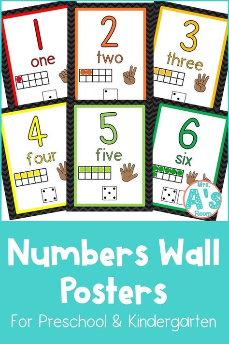 Number Of The Week, Preschool Posters, Alphabet Wall Cards, Classroom Helpers, Homeschool Teacher, Card Poster, Kindergarten Ideas, Christian School, Number Cards