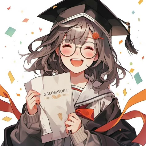 Chibi Studying, Anime Graduation, Graduation Pictures Poses, Poses Graduation, Cute Panda Drawing, Congratulation Card, Army Drawing, Nursing Graduation Pictures, College Graduation Pictures Poses