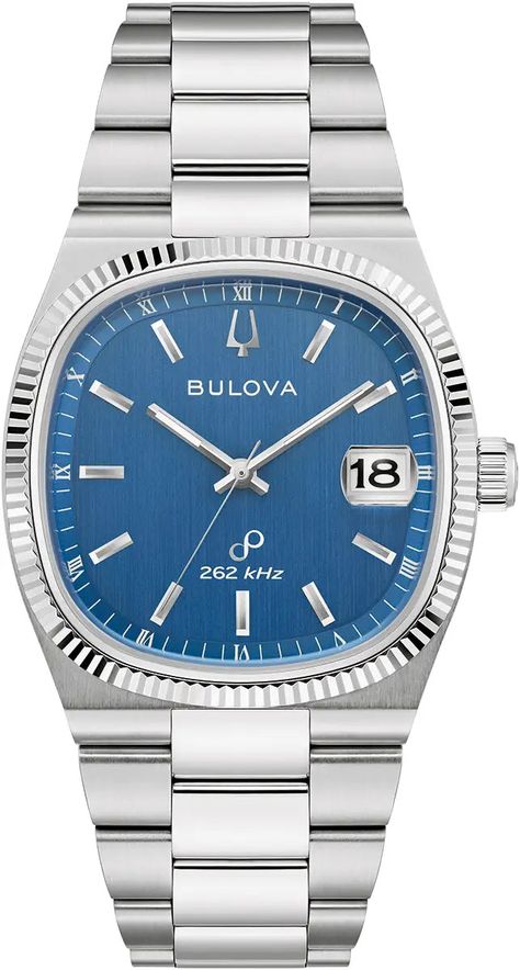 Bulova Classic Super Seville Watch Drawing, Bulova Watches, Seiko Presage, Downtown New York, Retro Tv, Seville, Push Button, Steel Bracelet, Sapphire Crystal