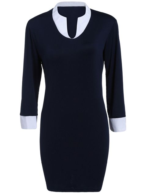 Shop Navy Professionals Contrast Collar Bodycon Pencil Dress online. SheIn offers Navy Professionals Contrast Collar Bodycon Pencil Dress & more to fit your fashionable needs. Clothing Palette, Acrylic Nails French, Teacher Attire, Corporate Dress, Fall Attire, Office Dresses For Women, Professional Dresses, Contrast Collar, Dress 16