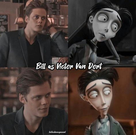 Corpse Bride Live Action, Skarsgård Family, Victor Corpse Bride, Skarsgard Brothers, Roman Godfrey, Funny Test Answers, Creepy Eyes, Tim Burton Films, Bill Skarsgard