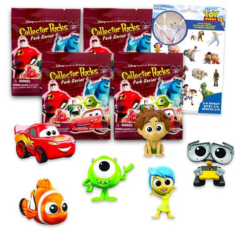 PRICES MAY VARY. Disney Pixar Blind Bag Party Favors Set - Bundle with 4 Pixar Blind Bags with Mini Figures Featuring Cars, Inside Out, Finding Nemo, and More Plus Stickers | Disney Pixar Party Supplies. This Disney blind bags set comes with 3 Pixar mini blind bags, each containing 1 miniature figurine of favorite Pixar characters. Use these Disney Pixar blind bags for your next Disney-themed birthday party or celebration. Perfect for Disney party favors, Pixar party supplies, or Disney goodie b Disney Goodie Bags, Disney Party Favor, Cars Inside, Pixar Party, Monsters Inc Characters, Stickers Disney, Cars Toy, Story Stickers, Disney Pixar Characters