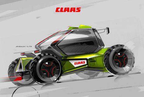 ArtStation - Concept tractor CLAAS., Ilya Avakov Concept Tractor, Tractor Concept, Tractor Wheels, Tractor Design, Industrial Design Portfolio, Industrial Design Sketch, Concept Car Design, All-terrain Vehicles, Compact Cars