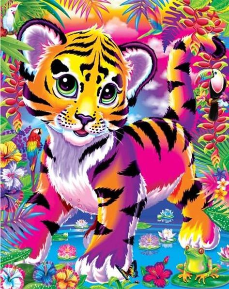 Lisa Frank Animals | Memorable Lisa Frank Art Lisa Frank Tiger, Lisa Frank Stickers, Painting Cross Stitch, Tiger Cub, Diy Rhinestone, Tiger Art, Animal Cartoon, Lisa Frank, Diy Diamond Painting