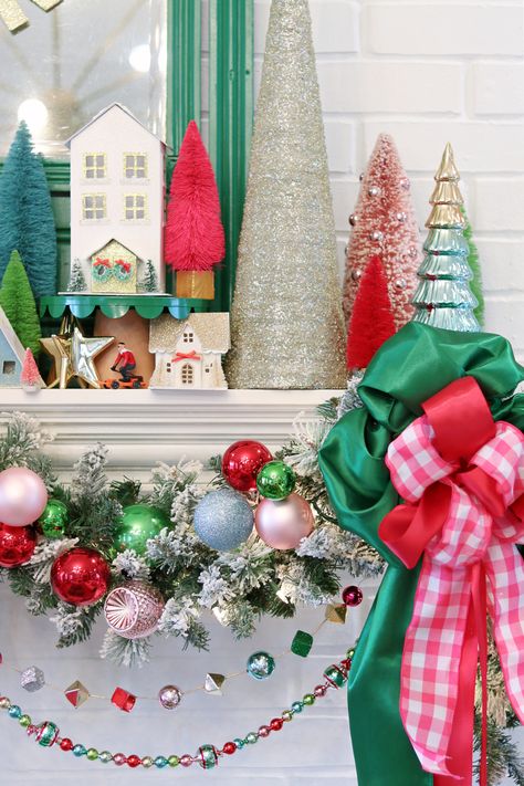 2023 CHRISTMAS HOME TOUR || CHRISTMAS TREE AND LIVING ROOM Christmas Decor Pink Red And Green, Christmas Tree Ideas Pink And Red, Red Pink Green Christmas Tree, Pink Red Turquoise Christmas, Bright Christmas Decor Ideas, Pink Teal Red Christmas Tree, Red White Pink Green Christmas, Christmas Decor Ideas Pastel Colors, Teal Red And Green Christmas Decor