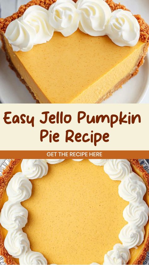 Looking for the perfect dessert to serve this fall? Try our delicious Jello pumpkin pie recipe! This tasty treat combines the classic flavors of pumpkin pie with a fun and jiggly twist. It's easy to make and sure to impress all your guests. Whether you're hosting a dinner party or just craving something sweet, this Jello pumpkin pie is a must-try. Get ready to indulge in every creamy, pumpkin-spiced bite – it's the ultimate dessert for the season! Recipes Using Pumpkin Pie Filling, Pumpkin Pie Filling Cookies, Jello Pudding Pie Recipes, Pumpkin Pie Desserts, Jello Pudding Pie, Recipes Using Pumpkin, Instant Pudding Recipes, Pudding Pie Recipes, Jello Pie