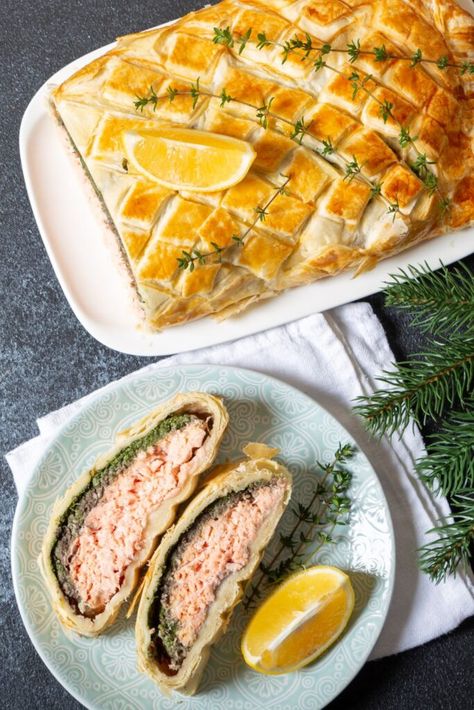 Gordon Ramsay Salmon Wellington Salmon Wellington Recipe Gordon Ramsay, Roast Beef Slow Cooker, Gordon Ramsay Salmon, Salmon Wellington Recipe, Salmon Wellington, Wellington Recipe, Slow Cooker Roast Beef, Gordon Ramsay Recipe, Leftover Salmon