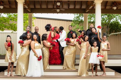 Champagne And Red Wedding, Cream Tuxedo, White Tuxedo Wedding, Stone Mountain Georgia, Wedding Dress And Veil, Red Wedding Gowns, Red Gold Wedding, Red And White Weddings, Red Wedding Theme