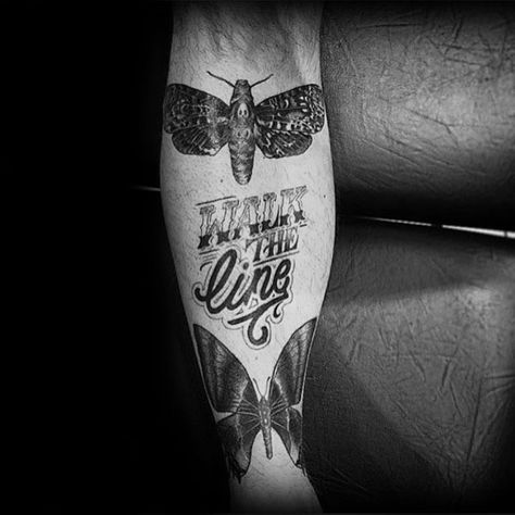 Typography Tattoo Ideas For Gentlemen Walk The Line Shin I Walk The Line Tattoo, Walk The Line Tattoo, Typography Tattoos, Katy Perry Tattoos, Cool Font, Typography Tattoo, Flash Tattoo Designs, Small Quotes, Word Fonts