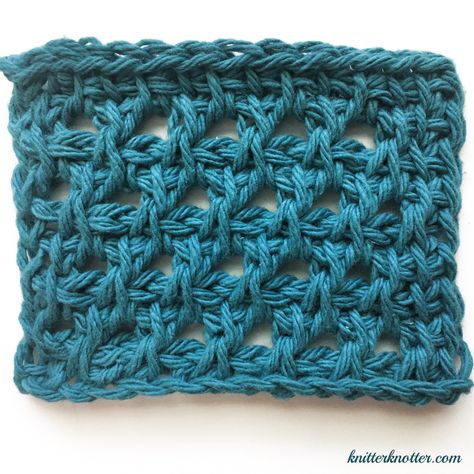 Lace Stitch Crochet, Open Crochet Stitches, Loose Crochet Stitch, Advanced Crochet Stitches, Beginning Crochet, 100 Crochet Stitches, Tunisian Crochet Hook, Advanced Crochet, Tunisian Crochet Stitches