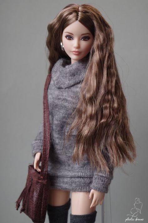 Barbie Doll Outfits, Barbie Sweater, Barbie Doll Fashion, Barbie Look, Barbie Hairstyle, Doll Sweater, Dress Barbie Doll, Barbie Doll Set, Barbie Fashionista Dolls