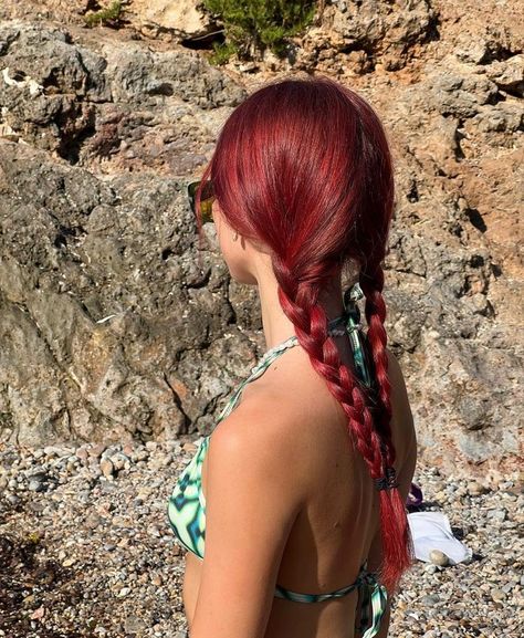 Hairstyles For All Hair Types, Cherry Red Hair, Red Hair Inspo, Wine Hair, Cherry Hair, Dyed Hair Inspiration, Dye My Hair, Hair Inspo Color, Dream Hair