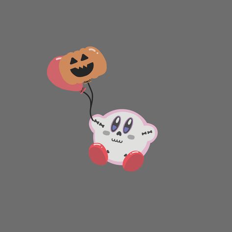 Kirby Widgetsmith, Halloween Kirby Wallpaper, Kirby Halloween Wallpaper, Kirby Wallpaper Ipad, Kirby Makeup, Halloween Kirby, Purple Eyes Makeup, Kirby Halloween, Nintendo Halloween