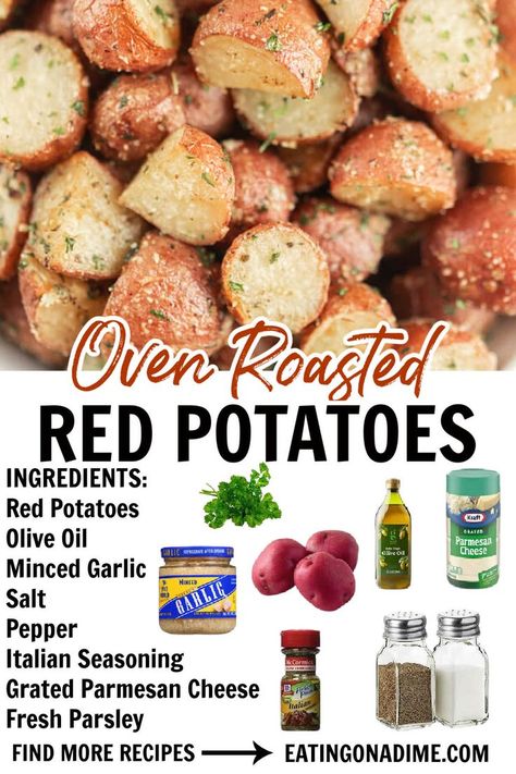 Red Potatoes Baked Oven Roasted, Easy Baked Red Potatoes In The Oven, Meals With Red Potatoes Dinners, Recipes With Small Red Potatoes, Red Ranch Potatoes, Easy Red Potatoes In Oven, Best Way To Make Red Potatoes, Red Idaho Potatoes Recipe, Red And White Potato Recipes