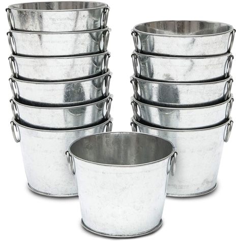 Galvanized Metal Decor, Galvanized Metal Bucket, Metal Buckets, Galvanized Buckets, Hanger Stand, Watering Cans, Small Buckets, Artificial Flowers And Plants, Metal Bucket