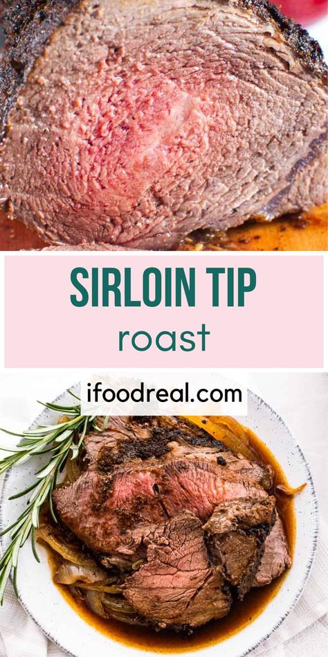 Tender and dripping with au jus, Sirloin Tip Roast recipe has intense flavor from a homemade dry rub! It's then roasted on a bed of caramelized onions for mouthwatering results that will be the highlight of your dinner table. Sirloin Roast Recipes, Tip Roast, Beef Sandwich Recipes, Delicious Crockpot Recipes, Homemade Dry Rub, Sirloin Roast, Sirloin Tip Roast, Healthy Beef Recipes, Sirloin Tips