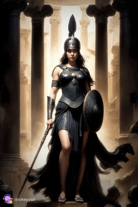 Marvel at the strength and beauty of Athena in this stunning hyper-realistic artwork. Created using advanced AI, this illustration showcases the goddess in all her glory, highlighting her fierce warrior spirit and wisdom. Perfect for mythology fans and art lovers who appreciate detailed digital creations. #Athena #GreekMythology #DigitalArt #AIArt #Illustration #Graphics Warrior Reference, Warrior Goddess, Legends And Myths, Warrior Spirit, Realistic Art, Dark Beauty, The Goddess, Art Lovers, Greek Mythology