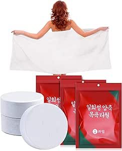 GXF 3 Packs Compressed Bath Towel Tablets, 56'' x 28'' Pure Cotton Portable Disposable Hypoallergenic Dehydrated Expandable Compact Compressed Towels Washcloths for Camping Swimming Traveling Hiking Compressed Towel, Home Beauty Salon, Soft Bath Towels, Travel Towel, Beach Swim, Cotton Bath Towels, Modern Fabric, Hiking Trip, Camping & Hiking