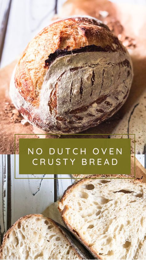 Bread Recipes No Dutch Oven, Artesian Bread, Crusty Bread Recipe, Dutch Oven Bread, Bread Oven, Artisan Bread Recipes, No Knead Bread, Sandwiches For Lunch, No Knead