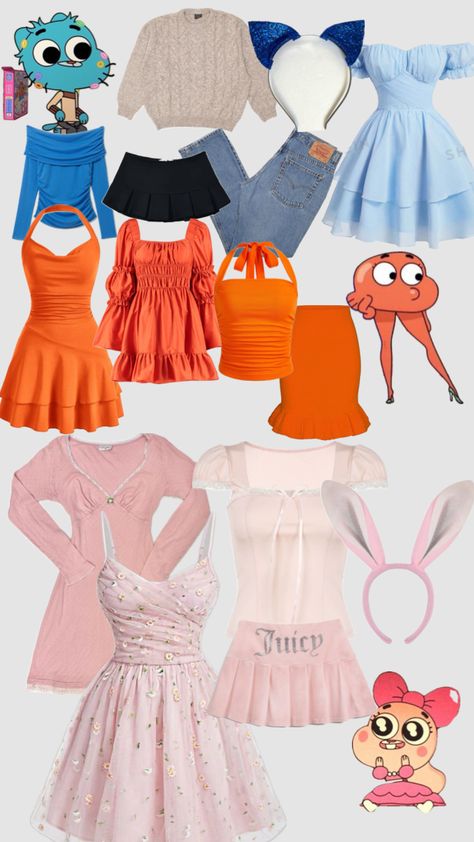 Gumball And Darwin Costume Halloween, Gumball And Darwin Halloween Costume, Amazing World Of Gumball Halloween, Gumball Halloween Costume, Amazing World Of Gumball Costume, Dynamic Trio Costumes, Unique Trio Halloween Costumes, Gumball And Darwin Costume, 4 Person Costume Ideas