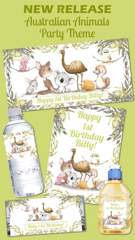 Aussie Birthday Party, Australian Animals Birthday Party, Platypus Birthday Party, Australia Birthday Party, Australian Animal Party, Animals Birthday Party Decorations, Animals Party Decorations, Australian Party, Aussie Animals