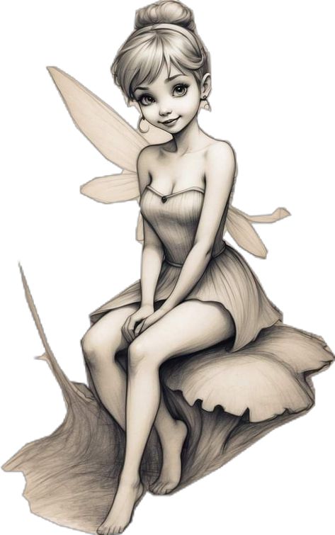 Realistic Fairy, Fairy Drawing, Tinkerbell Pictures, Blue Rose Tattoos, Fairy Tattoo Designs, Fairy Drawings, Fantasy Tattoos, Female Cartoon Characters, Adult Coloring Designs