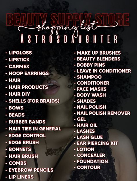 Beauty Supply Store Shopping List, Beauty Supply List, Beauty Supply Store Ideas, Beauty Supply Store List, Baddie Essentials List, Baddie Things To Buy, Baddie Necessities, Baddie Must Haves, Baddie Wishlist