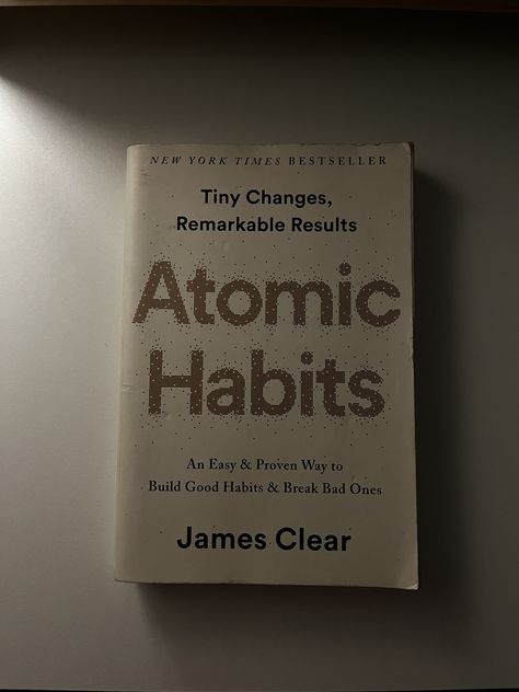 Atomic habits Atomic Habits Book, Habit Books, The Notebook Quotes, Aesthetic Cover, Atomic Habits, Medical Terminology, One Small Step, Small Step, Positive Discipline