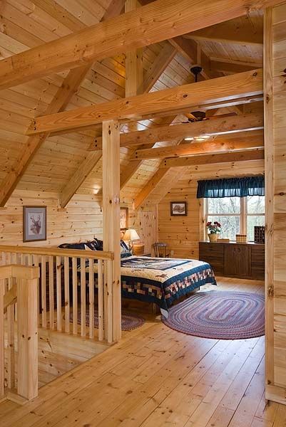 Roof Room, Attic Decor, Log Home Designs, Cabin Interiors, Cabin Living, Log Cabin Homes, A Frame House, Log Home, Cabins And Cottages