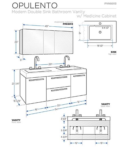 Bathroom Vanity Furniture, Modern Double Sink Bathroom Vanity, Bathroom Double Sink, Vanity Furniture, Standard Bathroom, Bathroom Vanity Sizes, Bathroom Vanity Unit, Bathroom Dimensions, Narrow Bathroom